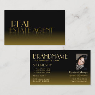 Eleganter Mirror Schriftart Klassisches Schwarzes  Visitenkarte