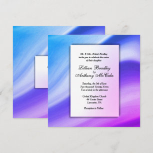 Eleganter Mist Lila Hochzeitsempfang Einladung