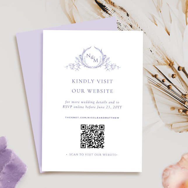 Eleganter Mit Monogramm Lila QR-Code / UAWG Online Begleitkarte (Von Creator hochgeladen)