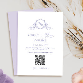 Eleganter Mit Monogramm Lila QR-Code / UAWG Online Begleitkarte