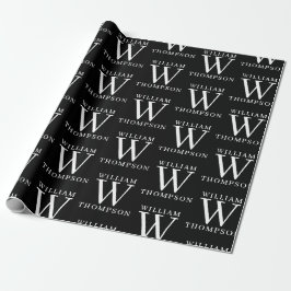 Eleganter Mit Monogramm Name Geschenkpapier