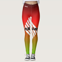 Eleganter mit Monogramm, roter Gradeint sportlich Leggings