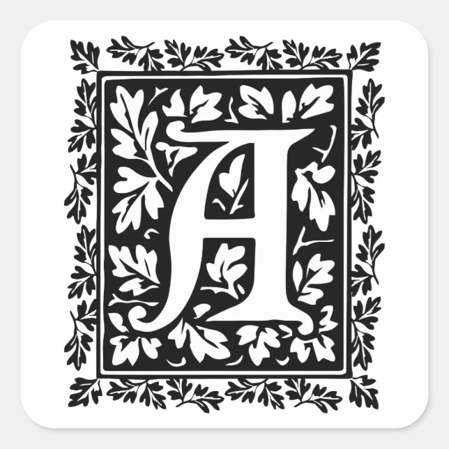 Eleganter mittelalterlicher, beleuchteter Manuskri Quadratischer Aufkleber (Vorderseite)