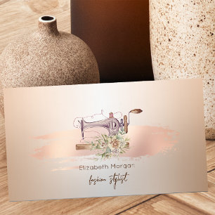 Eleganter Mixer Flower Roségold Pinselstrich Visitenkarte