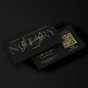 Eleganter mobiler Notar-Schwarz Signing Agent Visitenkarte