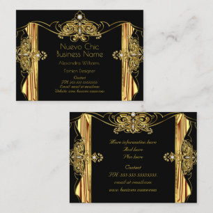 Eleganter Mode Designer Gold Black Drapes Visitenkarte