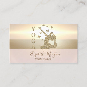 Eleganter Modern Gold Glitzer Frauen Yoga Visitenkarte