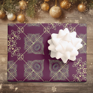 Eleganter Moderner Abstrakter Pflaumen und Beige W Geschenkpapier