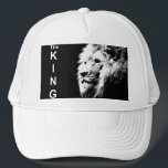 Eleganter moderner B&W Pop Art Lion Leitvorlage Truckerkappe<br><div class="desc">Elegante moderne B&W Pop Art Lion Head Template Add Image Logo Foto Basic Trucker Hut.</div>