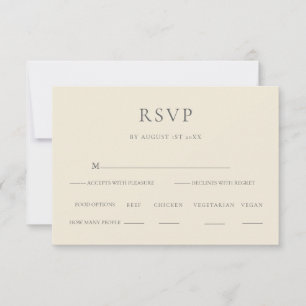 Eleganter moderner, blumengeschmückter Hochzeitsta RSVP Karte