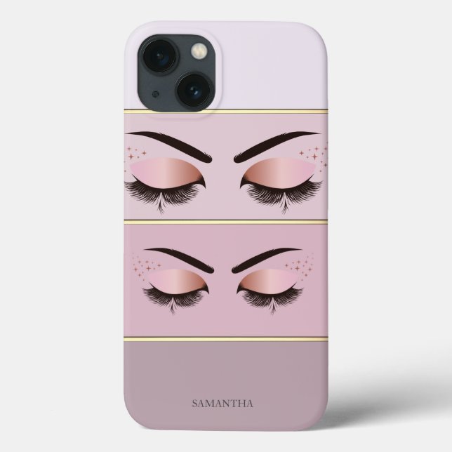 Eleganter, moderner Chic gestreift, Lashes Case-Mate iPhone Hülle (Rückseite)