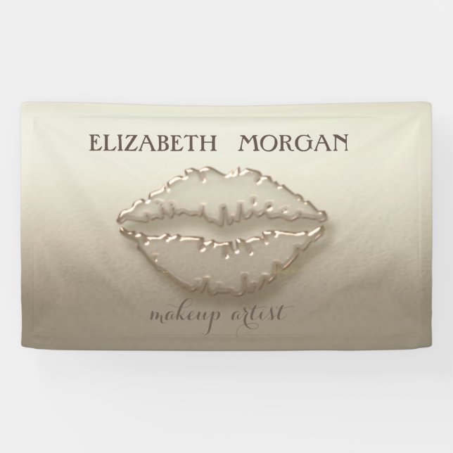 Eleganter moderner Chic glamourös, leuchtend, Lipp Banner (Horizontal)