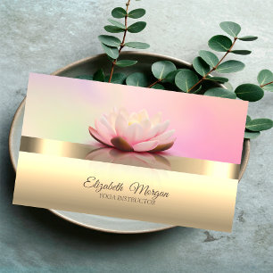 Eleganter moderner Chic Lotus-Blumen-Yoga-Lehrer Visitenkarte