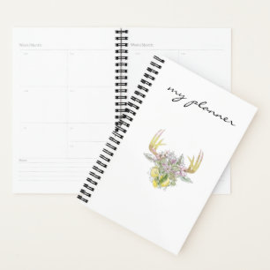 Eleganter, moderner Chic Rosa Golden Antlers Deer Planer