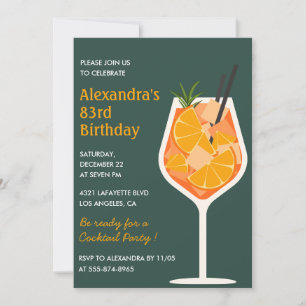 Eleganter moderner Cocktail zum 83. Geburtstag Ein Einladung