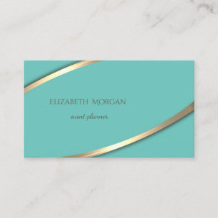 Eleganter, moderner einfacher grüner, goldener Str Visitenkarte
