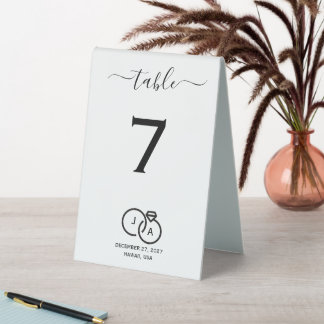 Eleganter moderner einfacher Hochzeitstisch Tischaufsteller