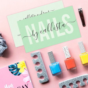 Eleganter moderner einfacher Typografie-Nagelkünst Visitenkarte