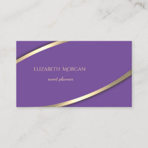 Eleganter, moderner, einfacher Violet, Goldstreife Visitenkarte