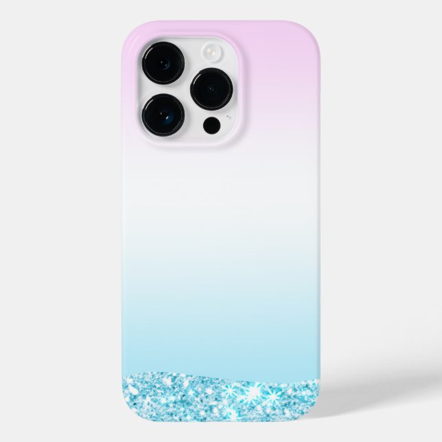 Eleganter Moderner, farbenfroher Gradient Glitzer  Case-Mate iPhone 14 Pro Hülle (Rückseite)