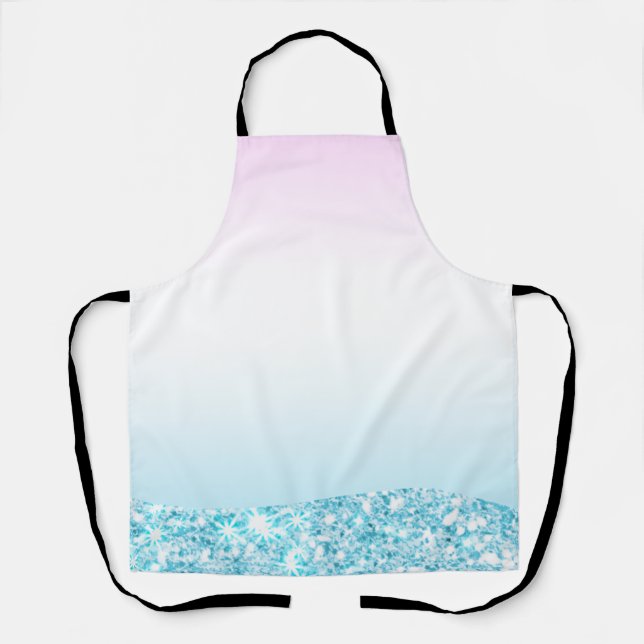 Eleganter Moderner, farbenfroher Gradient Glitzer  Schürze (Vorderseite)