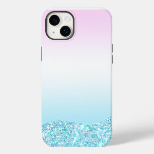 Eleganter moderner farbiger Farbverlauf Glitter Re iPhone 14 Plus Hülle