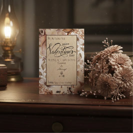 Eleganter, moderner floraler Happy Valentinstag Feiertagskarte