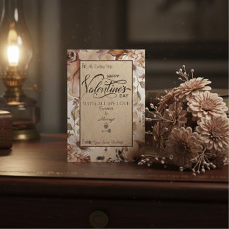 Eleganter, moderner floraler Happy Valentinstag Feiertagskarte