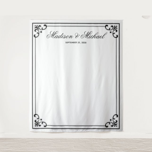 Eleganter, moderner Foto für Hochzeiten Wandteppich (Vorderseite)