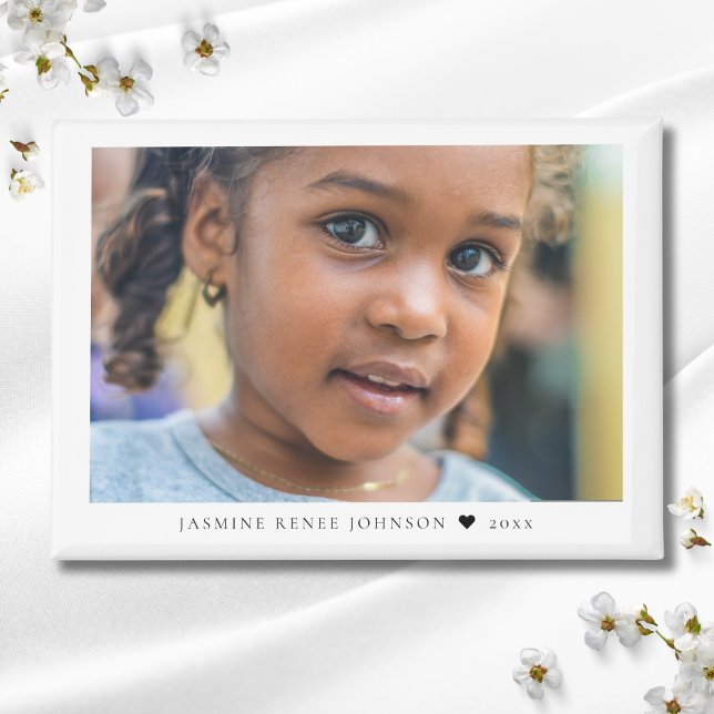 Eleganter moderner Foto-Name Magnet (Custom Photo Magnet)