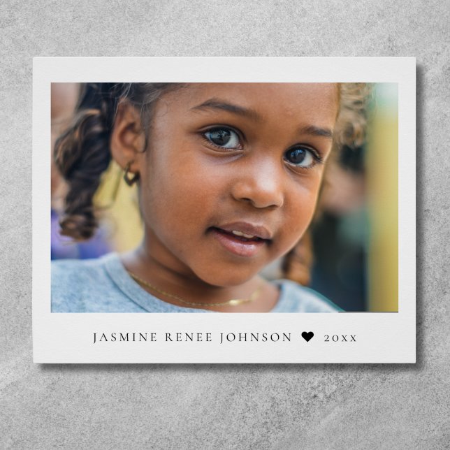 Eleganter moderner Foto-Name Poster (Custom Photo Poster)