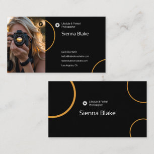 Eleganter moderner Fotograf Golden Curve Design Visitenkarte