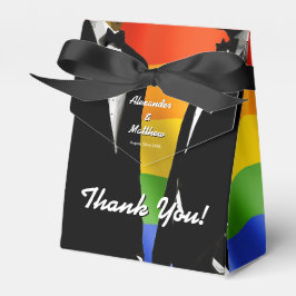 Eleganter, moderner Gay Men Wedding Rainbow Geschenkschachtel