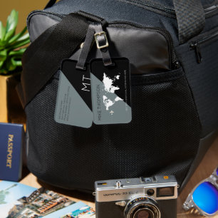 Eleganter moderner geometrischer Grau Gepäckanhänger