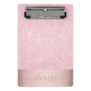 Eleganter moderner geometrischer Rose-Gold-Glitzer Mini Klemmbrett