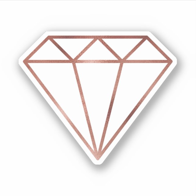 Eleganter moderner geometrischer Rose-Golddiamant Aufkleber (Vorderseite)