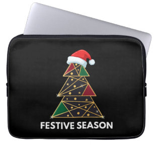 Eleganter moderner geometrischer Weihnachtsbaum Laptopschutzhülle