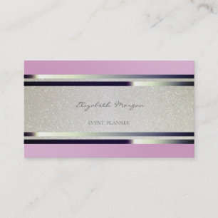 Eleganter, moderner gestreifter Glitzer Visitenkarte