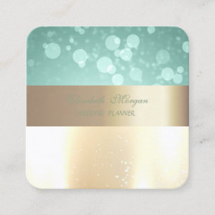 Eleganter moderner Glamour, Falsches Gold, Bokeh Quadratische Visitenkarte