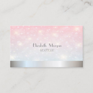 Eleganter moderner Glitter Bokeh, Silber Visitenkarte