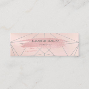 Eleganter moderner Glitter-Pinselstrich, geometris Mini Visitenkarte