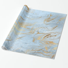 Eleganter moderner Glitzer aus Gold und hellblauem Geschenkpapier