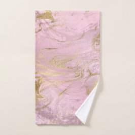 Eleganter, moderner Glitzer aus Gold und Rose Handtuch