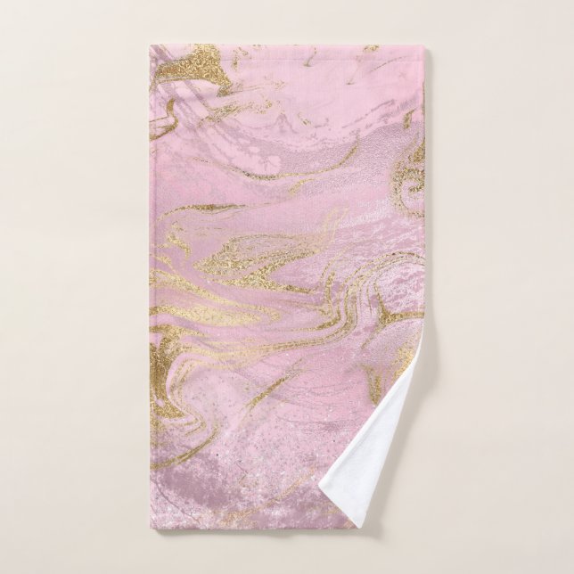 Eleganter, moderner Glitzer aus Gold und Rose Handtuch (Handtuch)