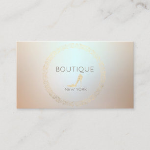 Eleganter, moderner Glitzer High Heel, Oval Frame Visitenkarte