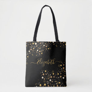 Eleganter moderner Gold-Glitzer mit persönlichem N Tasche