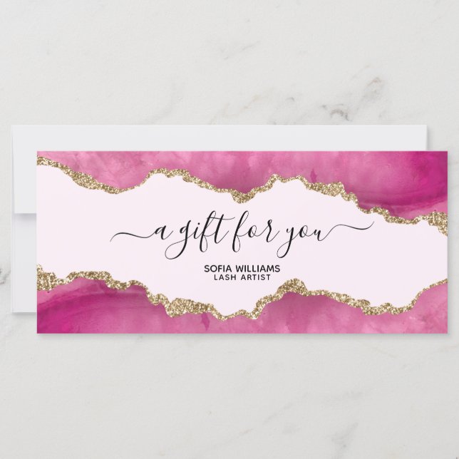 Eleganter moderner Gold Glitzer Rosa Tor (Vorderseite)