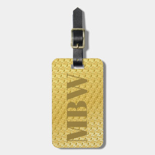 Eleganter moderner Gold Metallic-mit Monogramm Nam Gepäckanhänger