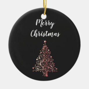 eleganter, moderner Goldbaum der Merner Weihnachts Keramikornament