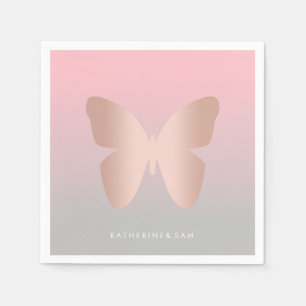 Eleganter, moderner Goldbutterling der Rose Serviette